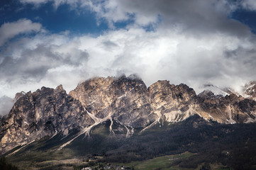Rocky mountains above Cortina D'Ampezzo