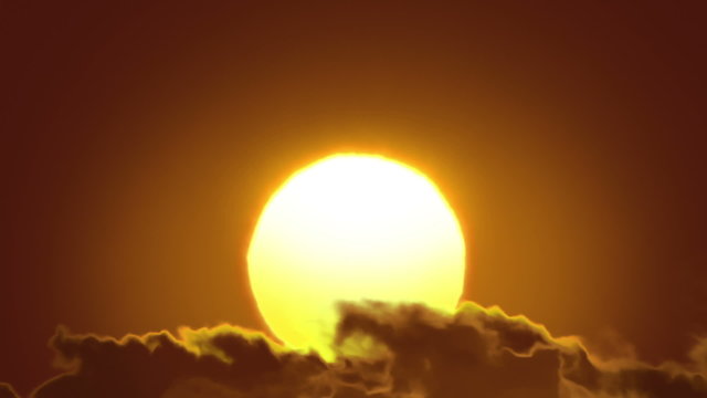 Beautiful Sun and Clouds in Looped animation. HD 1080.