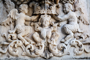 Coronation of the Virgin Bas-Relief on the Roof of Milan Cathedr
