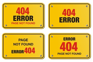 Obraz premium error 404 yellow sign - rectangle sign