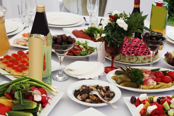 served table