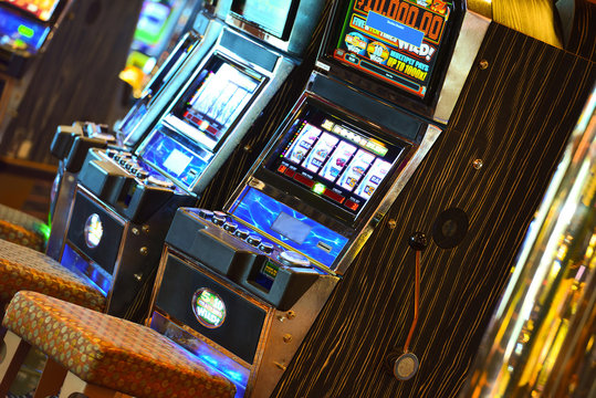 A slot machine in the casino