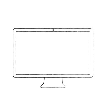 Hand-drawn computer display vector illustration