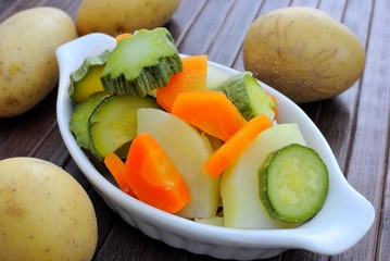 Patate, zucchine e carote lesse