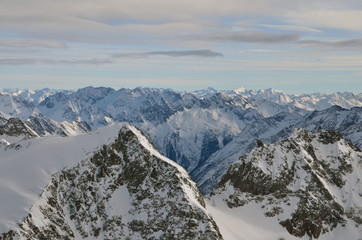 View from mount Titlis over the Swiss alps