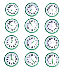 Isolated wall clock collage
