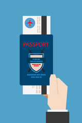 hand holding passport