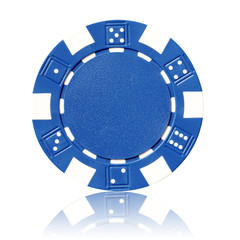 Naklejka premium blue poker chip