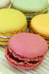 Colorful macaroons, close up