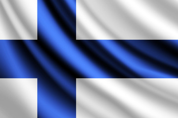 Waving flag of Finland,vector
