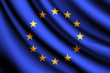 Waving flag of European Union,vector