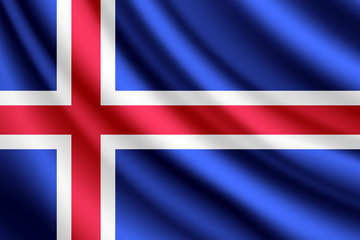 Obraz premium Waving flag of Iceland,vector