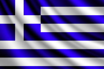 Waving flag of Greece, vector
