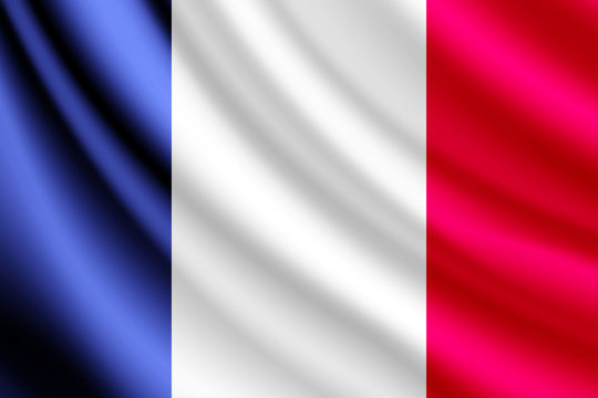 Waving flag of France,vector