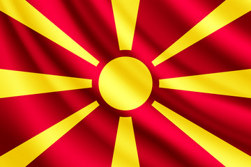 Waving flag of Macedonia, vector