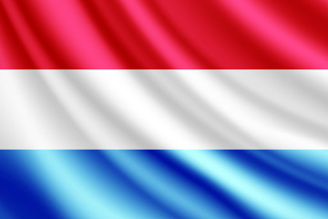 Waving flag of Luxembourg, vector