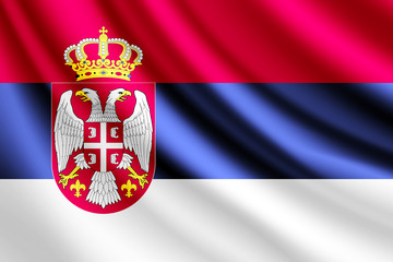 Waving flag of Serbia,vector