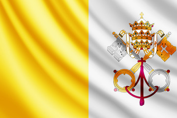 Waving flag of Vatican,vector