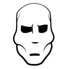 Scary mask on white background