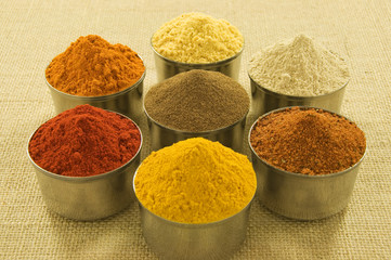 Spices on hessian background