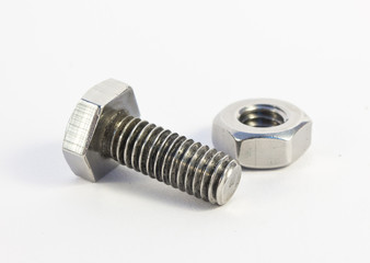 bolt and nut isolated on white background