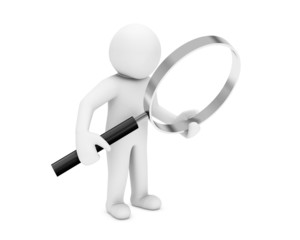 Man and magnify glass