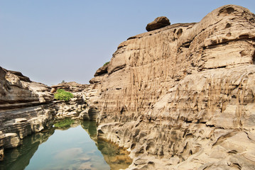 Natural of Rock Canyon in Khong River