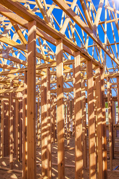 New residential construction home framing
