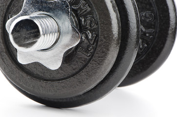 Dumbbell weight closeup