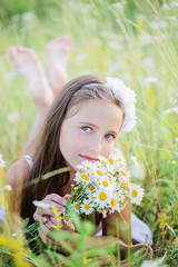 beautiful girl with flowers