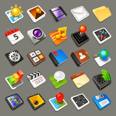 Multimedia icons set