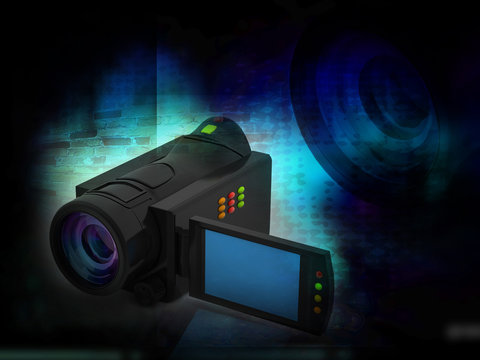 the handy cam in digital background