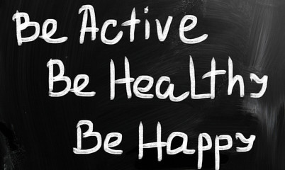 Obraz premium Health concept handwritten with chalk on a blackboard