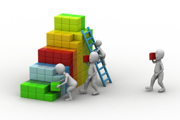 businessman builds his business