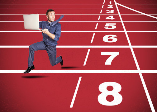 stressed man on track