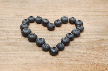 Heart of bilberries