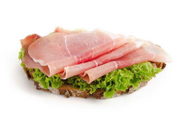 Belegtes Brot mit Schinken