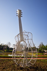 Guitar icon decorate in garden