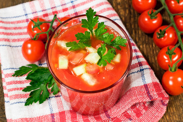 gazpacho with cherry tomatoes