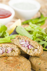 Shami Kebab - Minced meat patties filled with red onion pickle
