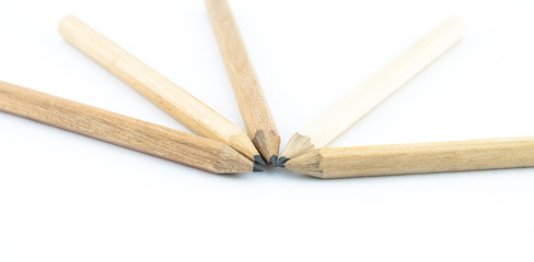 Wooden Pencil isolated on white background