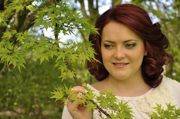 Young woman in park