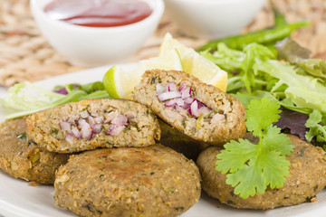 Shami Kebab - Minced meat patties filled with red onion pickle