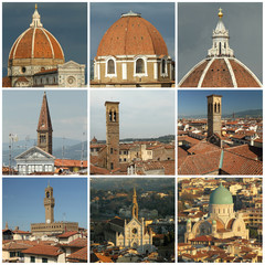 Fototapeta na wymiar dachy florenckich collage, Florence