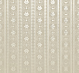 Silver Damask Background Vintage Style Wallpaper Pattern Vector Illustration