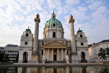 Fototapeta na wymiar Kościół Świętego Karola w Wiedniu, Austria