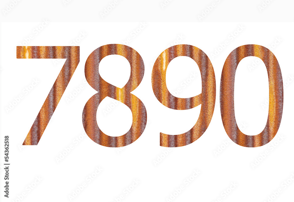 Fototapete set vector rusty background alphabet number