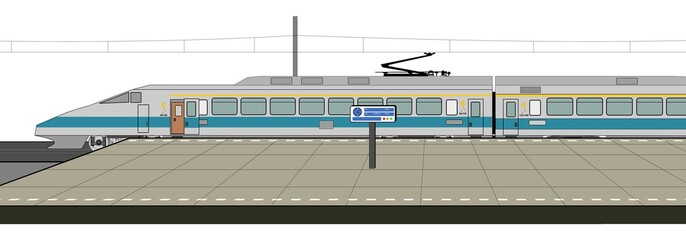 Fototapeta premium High speed train at the train station