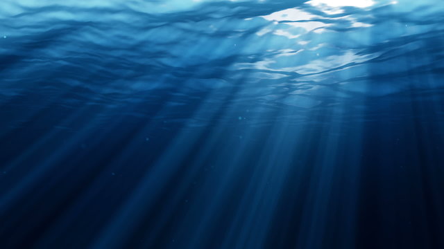 Lights underwater. Ocean