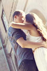 outdoor portrait of beautiful couple